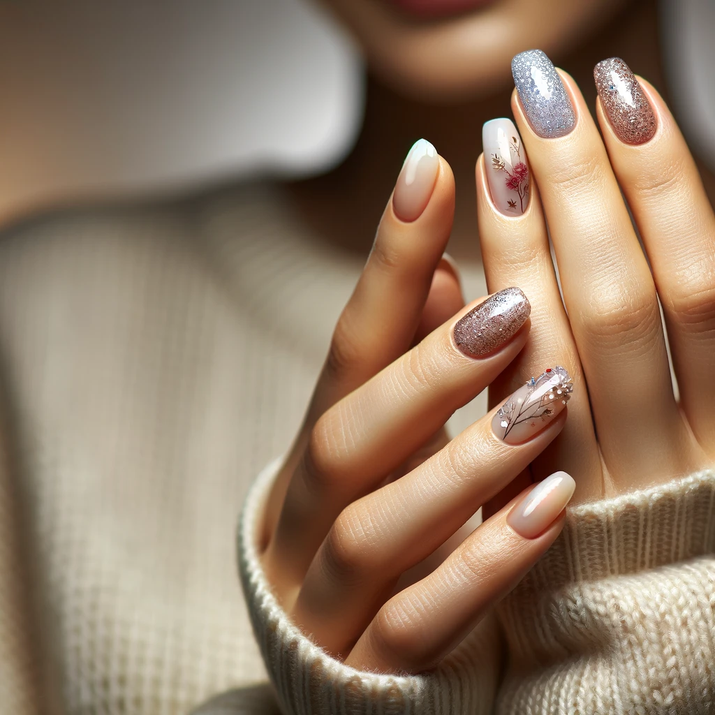 woman-is-showcasing-her-beautifully-done-gel-nails-highlighting-the-meticulous-and-elegant-designs-that-include-subtle-glitter-intricate-